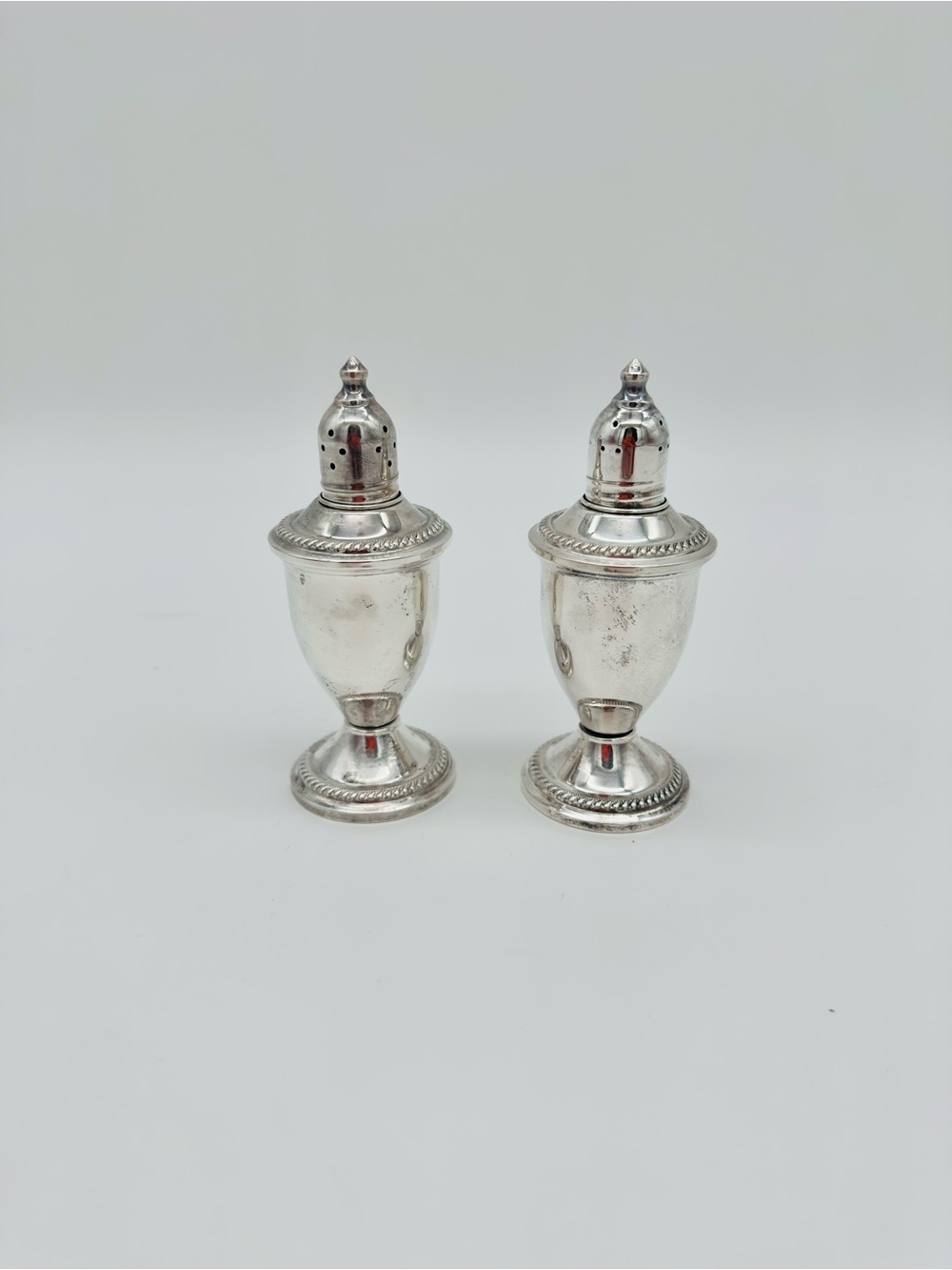 Vintage Duchin Creation Sterling Silver Weighted Salt Pepper Shakers Pair